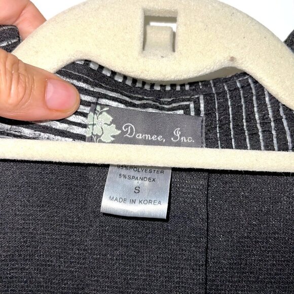 Damee Womens Swing Jacket Black Silver Size Small Art To Wear Polyester Spandex - Picture 10 of 12